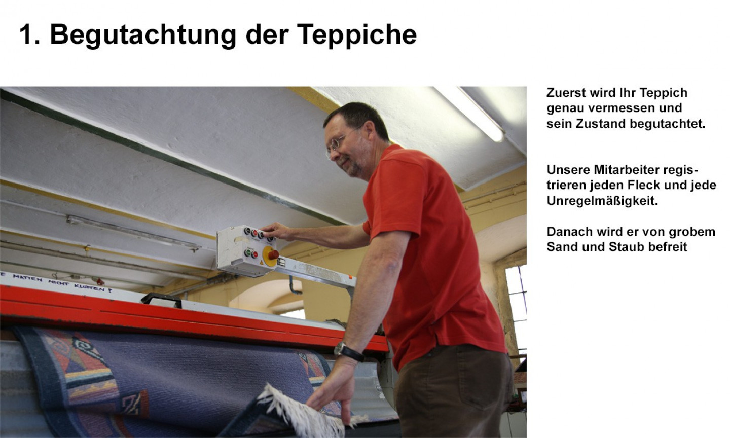 1. Begutachtung der Teppiche